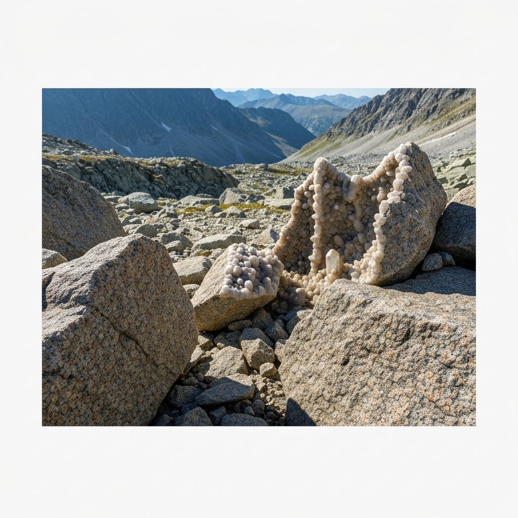 Natural mineral formations and mountain rocks