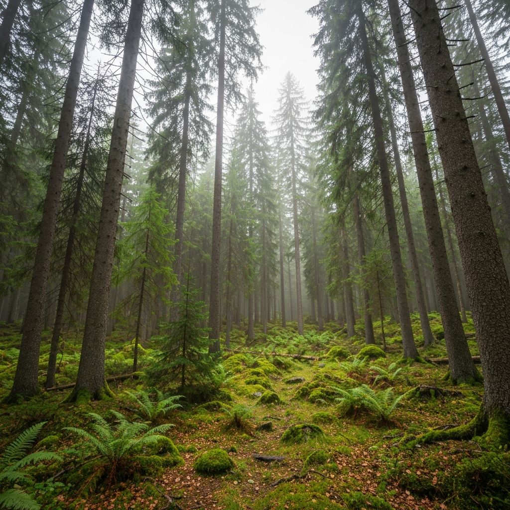 Alpine coniferous forest representing endurance formulation